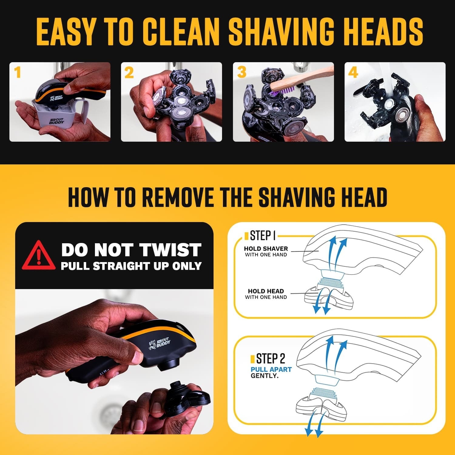 The Cut Buddy Bald Buddy - Ergonomic Bald Shaver (Rotary Type)
