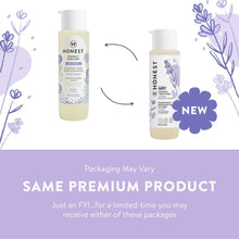 Two Honest lavender shampoo and body wash bottles, packaging may vary