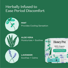 Herbal super pads with wings for comfort: mint cooling, aloe vera soothing, lavender calm