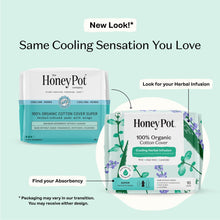 Herbal super pad pack with wings; cooling herbal infusion, organic cotton cover, 16 count