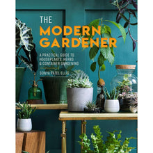 Hardcover gardening guide book cover with teal background, plants, and title typography