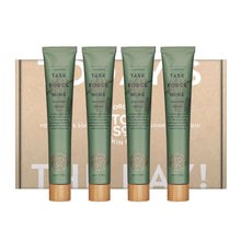 Calming treatment cream 4-pack: green tubes with wood-style caps