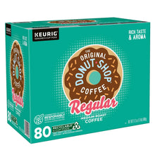 KEURIG K-Cup pod box, Original Donut Shop Regular medium roast, 80-count, angled