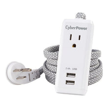 CyberPower USB charging block with braided cable and plug, 2.4A
