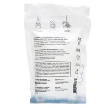 Floor cleaner tabs pouch back panel with ingredient info and handling icons