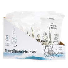 Floor cleaner tabs pouch, white, The Unscented Company branding and icon illustrations
