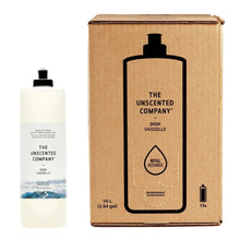 Unscented liquid dish soap refill box and bottle, The Unscented Company, 13x
