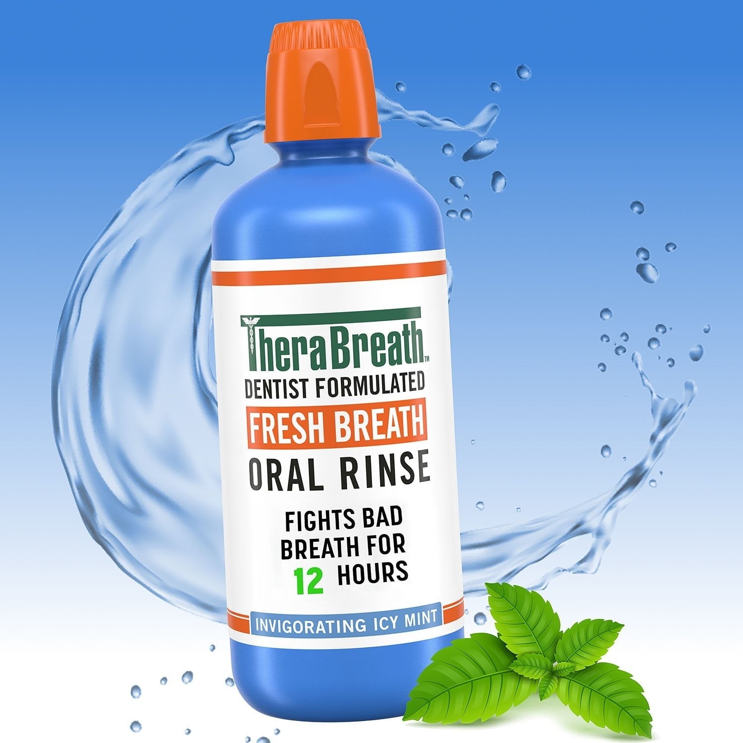 TheraBreath Icy Mint Mouthwash, 1L, 2 pk.