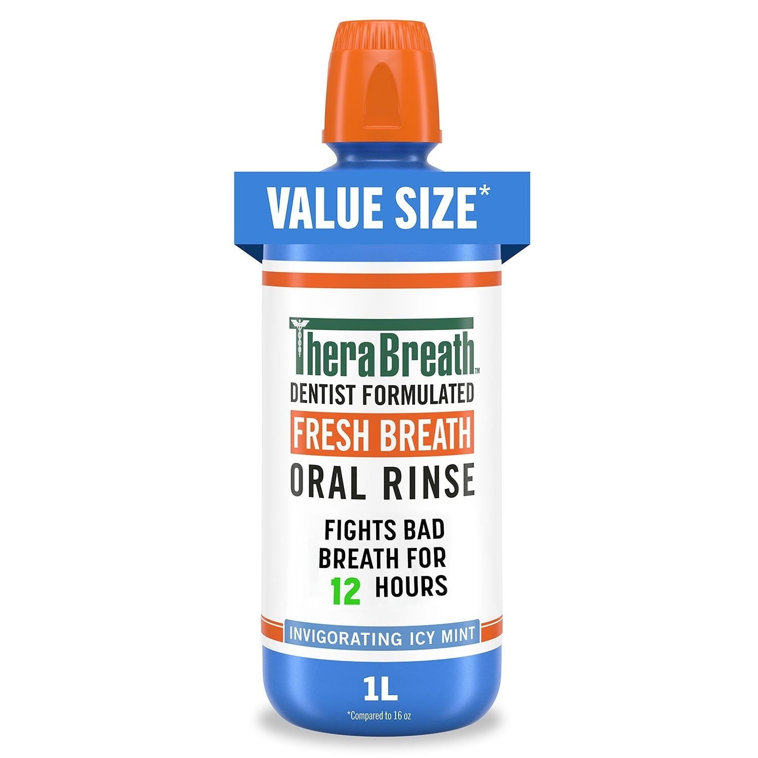 TheraBreath Icy Mint Mouthwash, 1L, 2 pk.