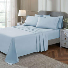 White peached percale sheet set with pillowcases and fitted/flat sheets, 6-piece