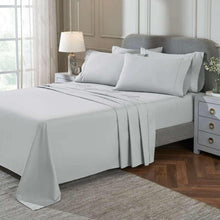 White peached percale sheet set with pillowcases and draped flat sheet, 6-piece