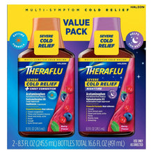TheraFlu severe cold relief syrup value pack, daytime and nighttime, berry flavor, 2 bottles