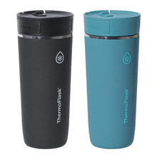 Insulated coffee travel mug with black Sip-N-Lok lid, matte dark finish.