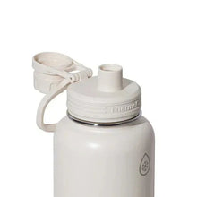 ThermoFlask white insulated bottle lid with carry loop and metal rim