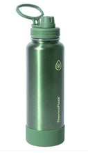 ThermoFlask 40oz insulated stainless steel water bottle, green with carry loop and lid