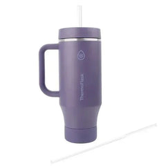 ThermoFlask 40 oz Insulated Stainless Steel Tumbler with Handle and Straw Lid, 2-pack