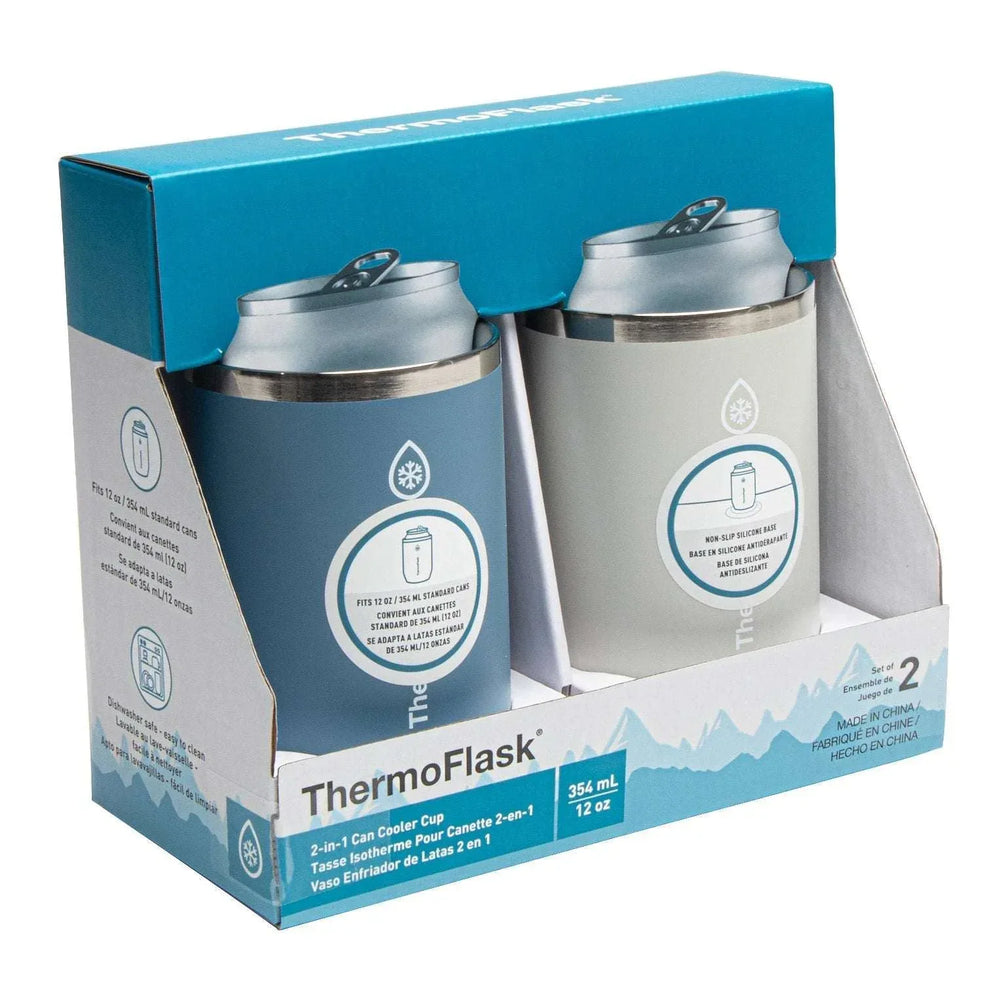 ThermoFlask Standard 12oz Can Cooler, 2-in-1 Insulated Can Cooler Cup, 2-pack - USA MEGA SHOP