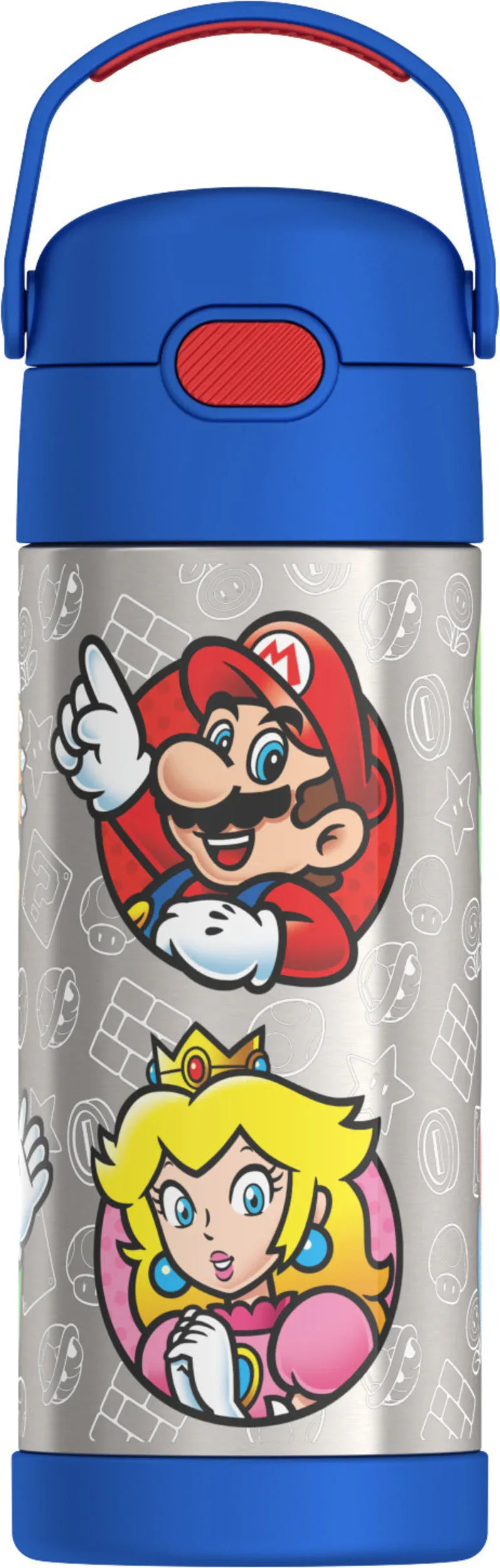 Thermos Stainless Steel Funtainer Water Bottle with Straw, Mario, 14oz - USA MEGA SHOP