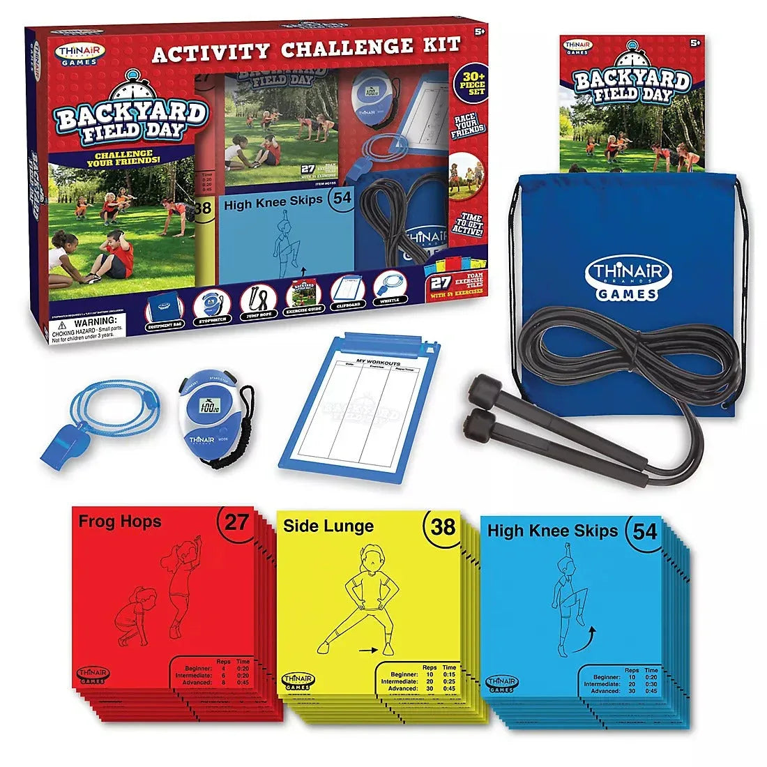 Thin Air Brands Backyard Field Day Obstacle Course Game With 27 Double-sided Foam Challenge Tiles - USA MEGA SHOP