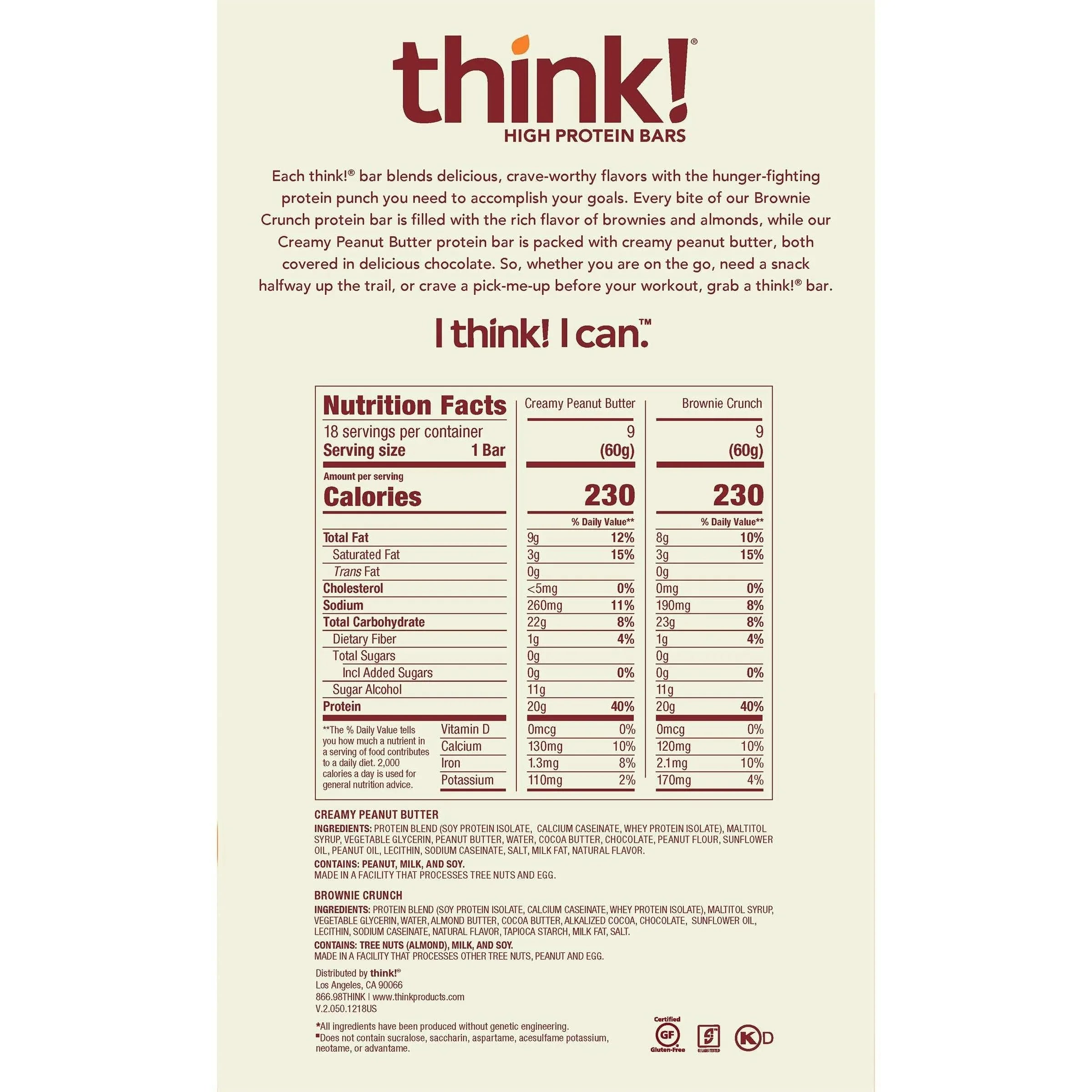Think Thin High Protein Bar, Variety Pack, 2.1 oz, 18-count - USA MEGA SHOP