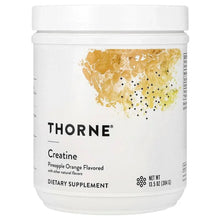 THORNE creatine supplement jar, Pineapple Orange flavor, 13.5 oz (384 g)
