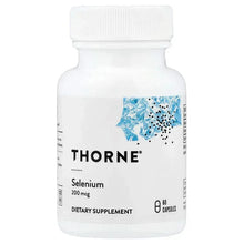 Selenium dietary supplement bottle, 200 mcg, 60 capsules, Thorne label