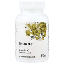 Vitamin K dietary supplement bottle with THORNE label and 60 capsules