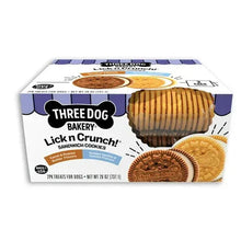 Sandwich cookie treat 2-pack box with carob & peanut butter and golden vanilla flavors