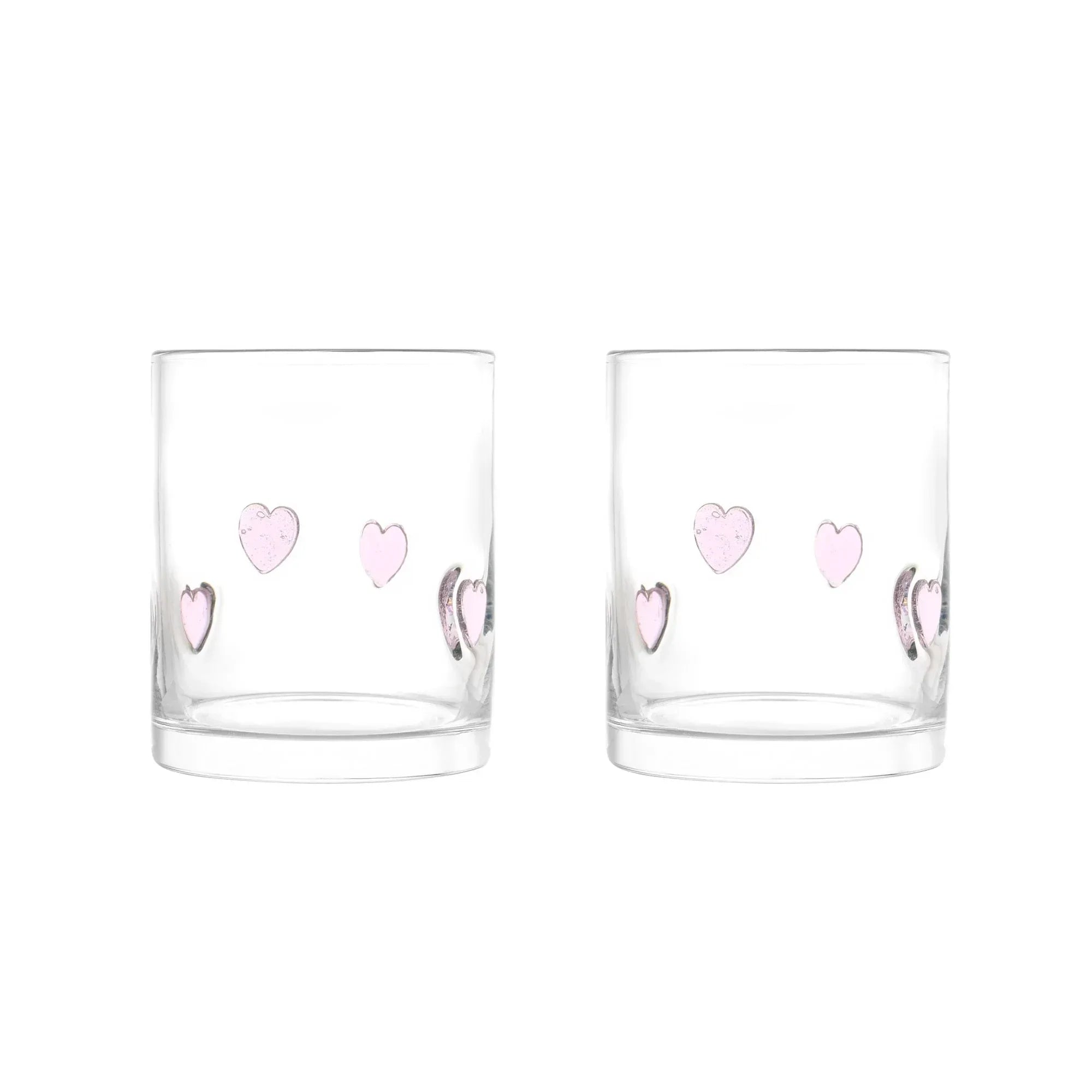 Thyme & Table 12 fl oz Red Hearts Charm Drinking Glasses, Set of 2