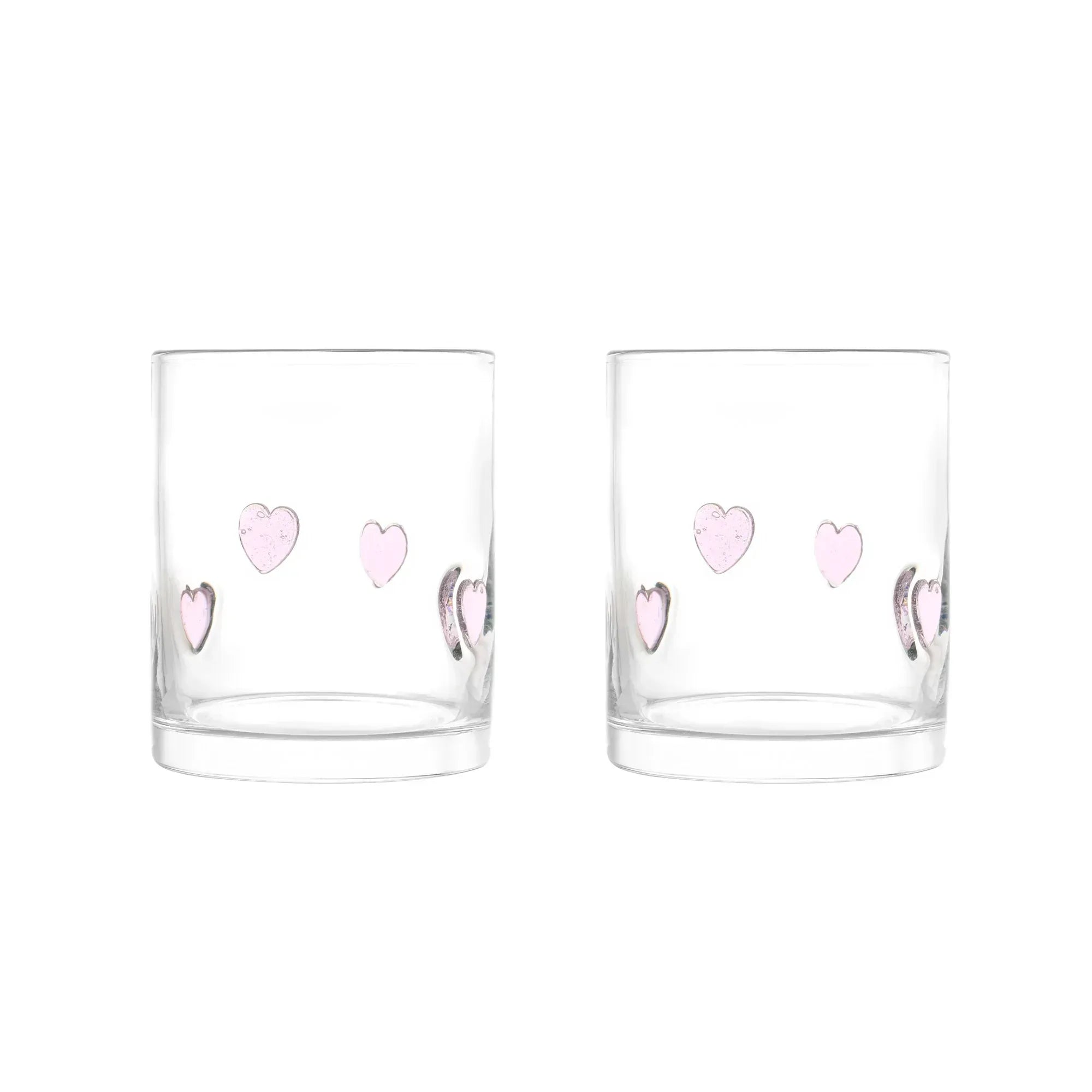 Thyme & Table 12 fl oz Valentine's Day Pink Bows Charm Drinking Glasses, Set of 2