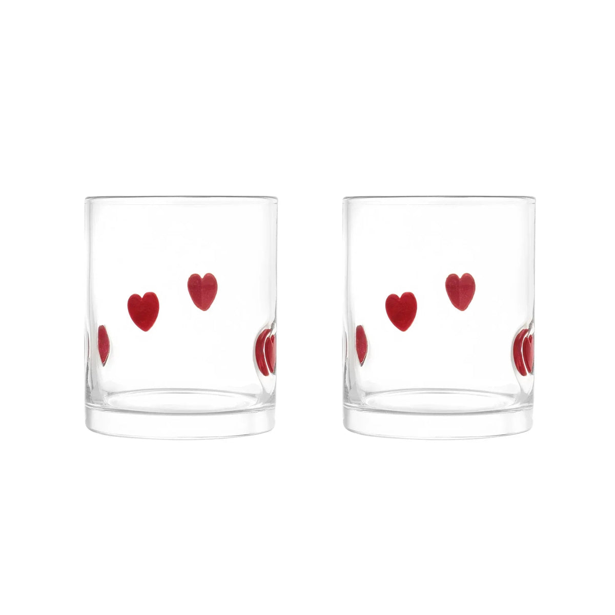 Thyme & Table 12 fl oz Red Hearts Charm Drinking Glasses, Set of 2