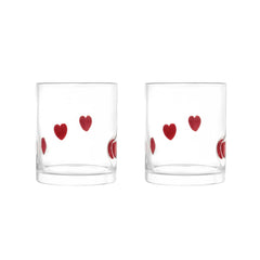 Thyme & Table 12 fl oz Red Hearts Charm Drinking Glasses, Set of 2