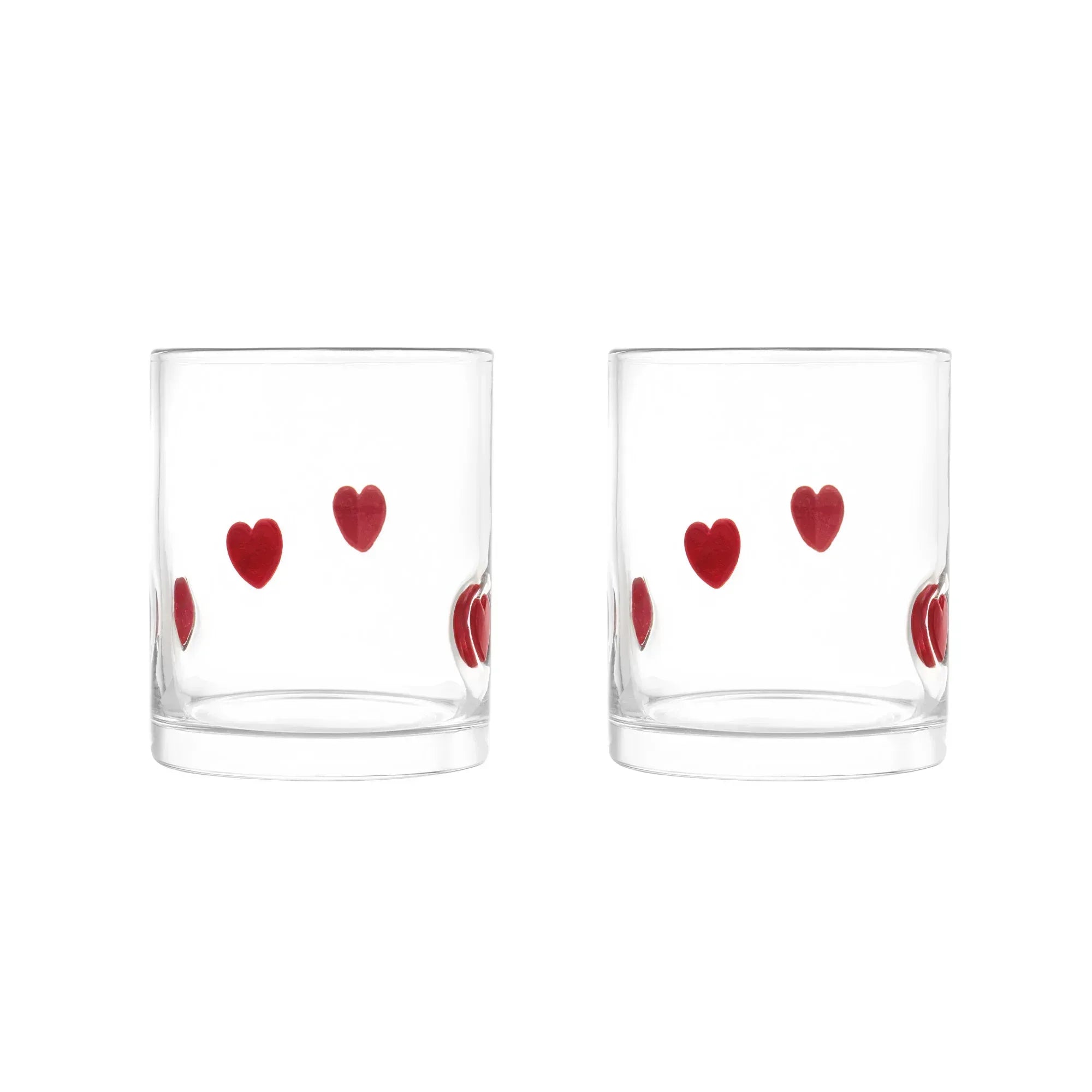 Thyme & Table 12 fl oz Valentine's Day Pink Bows Charm Drinking Glasses, Set of 2