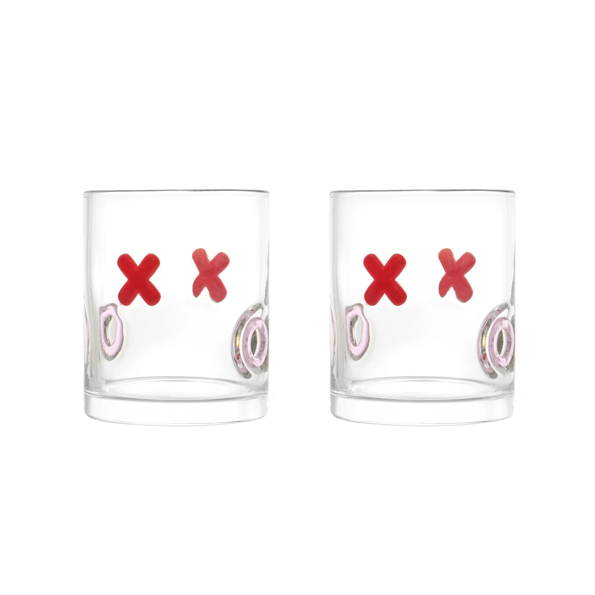 Thyme & Table 12 fl oz Red Hearts Charm Drinking Glasses, Set of 2
