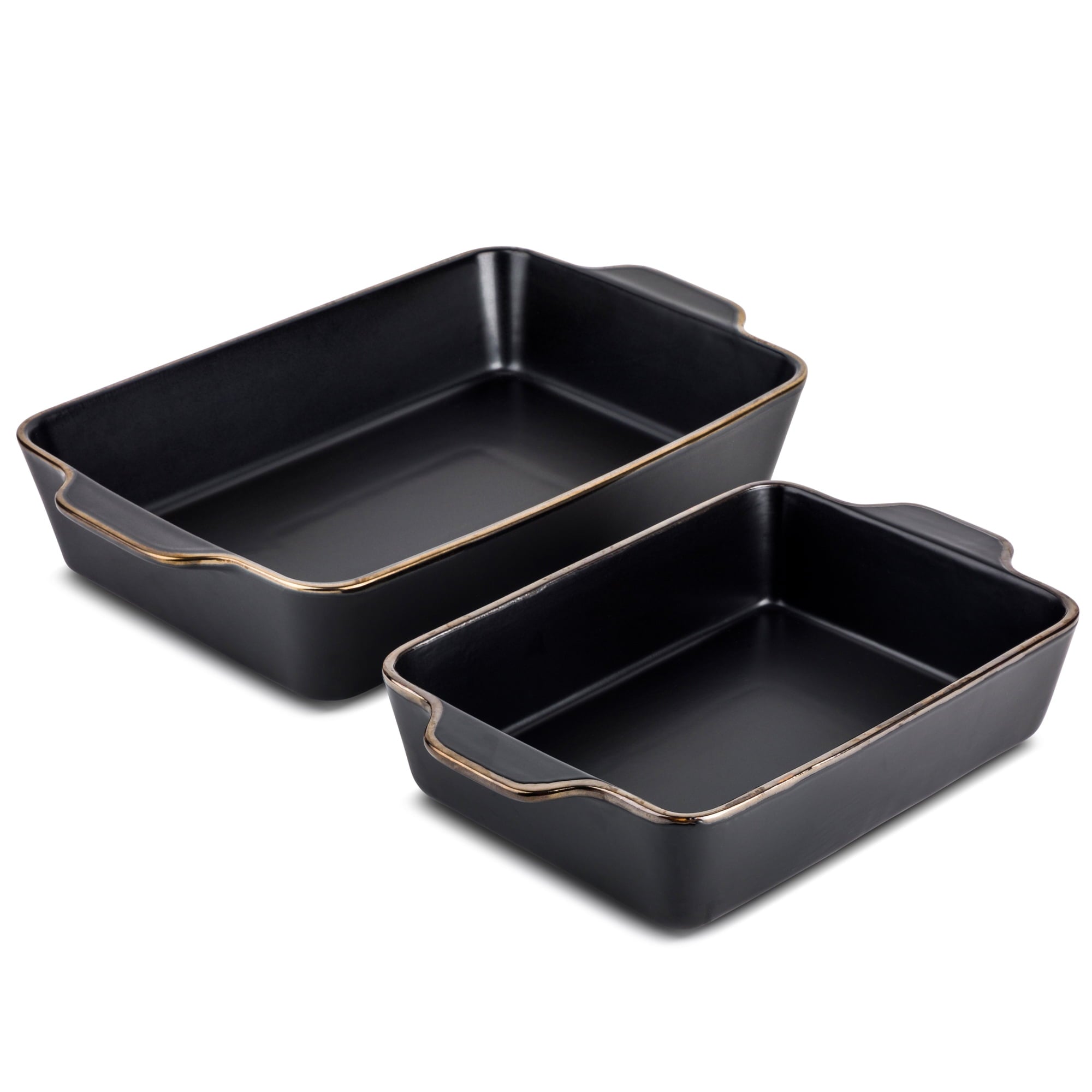 Thyme & Table 2-Piece Ceramic Rectangular Baking Dish Set - Onyx