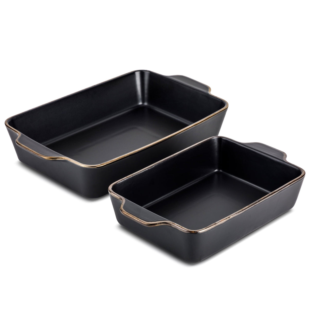 Thyme & Table 2-Piece Ceramic Rectangular Baking Dish Set - Onyx