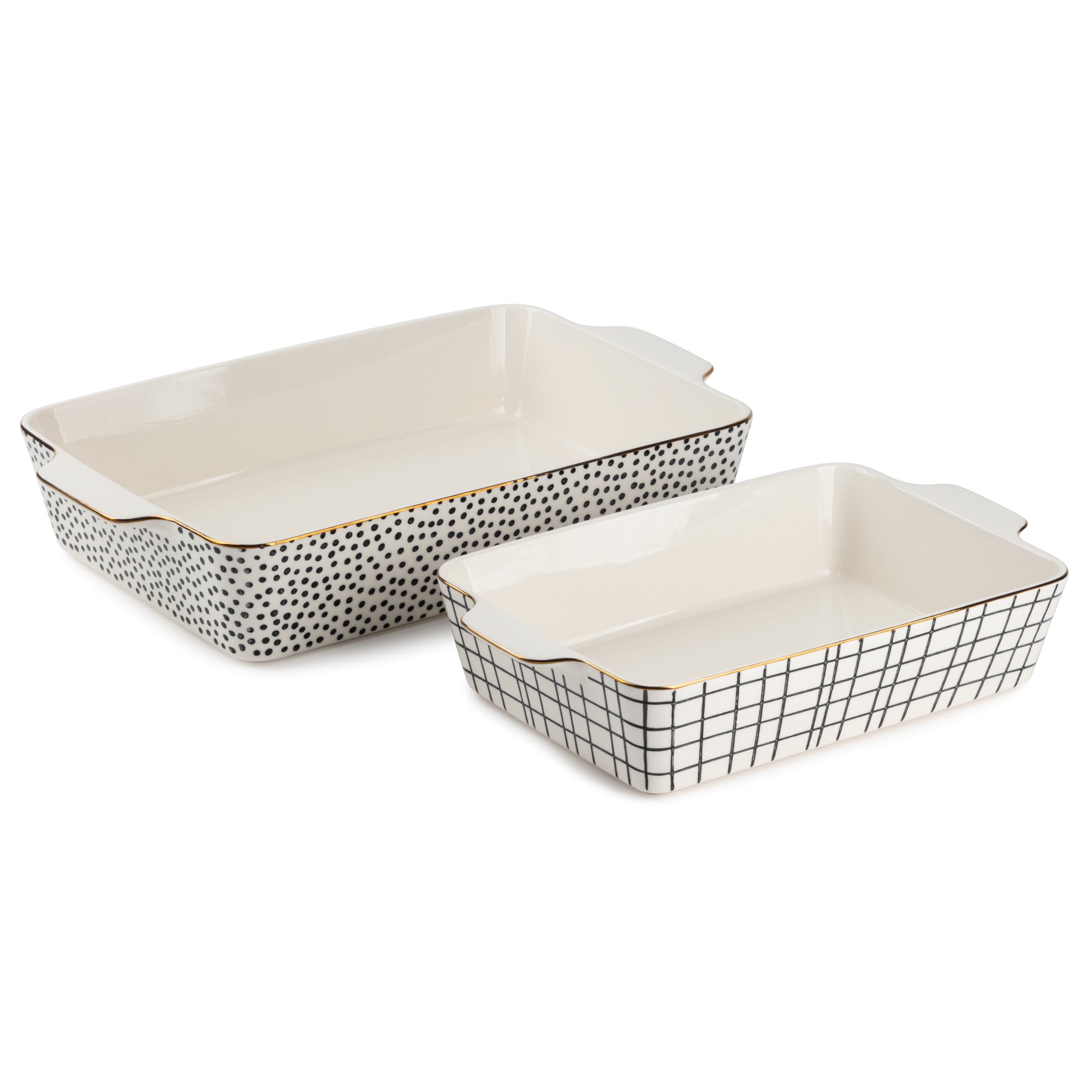 Thyme & Table 2-Piece Ceramic Rectangular Baking Dish Set - Onyx