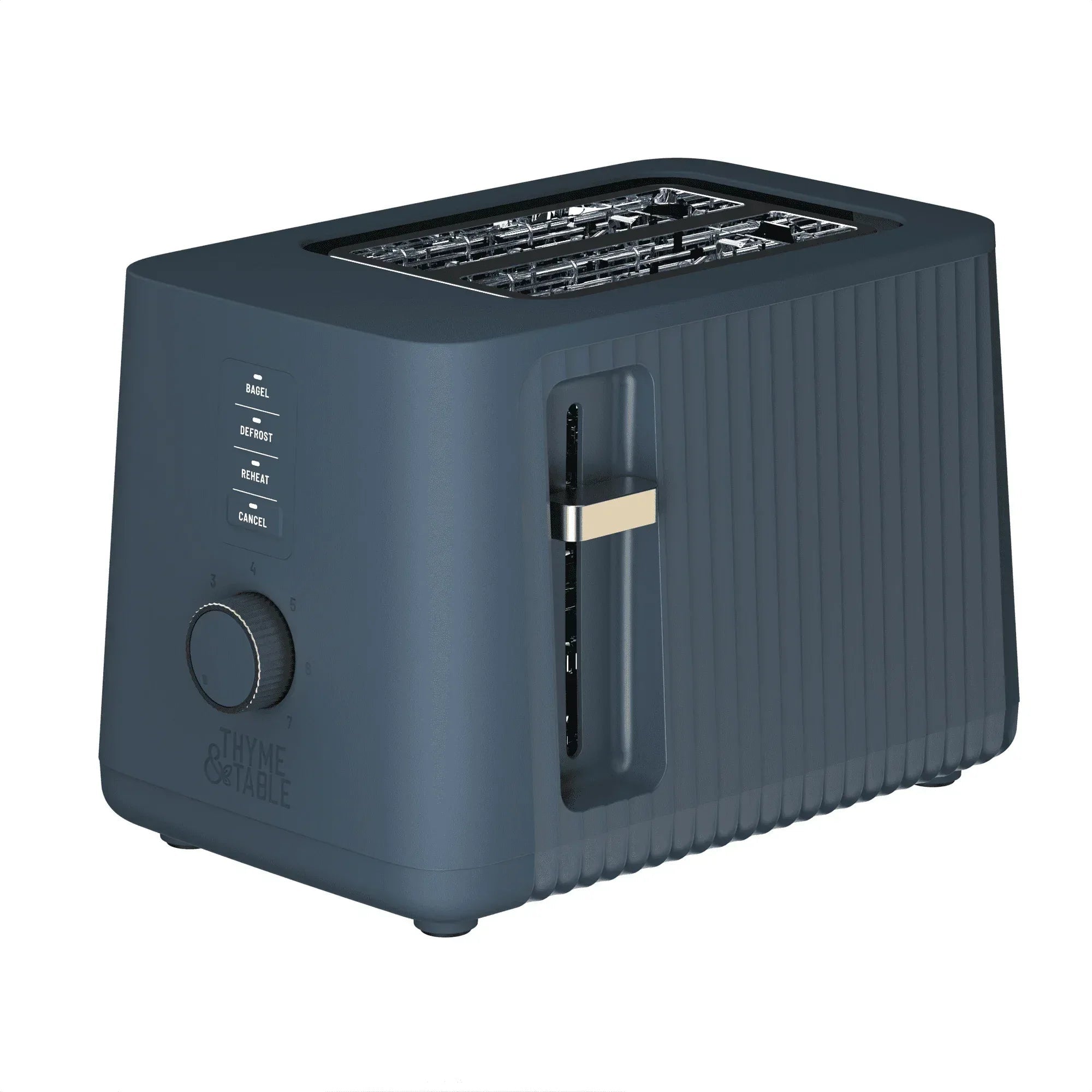 Thyme & Table 2-Slice Toaster, Extra-Wide Slots with Removable Crumb Tray, Dusty Moss