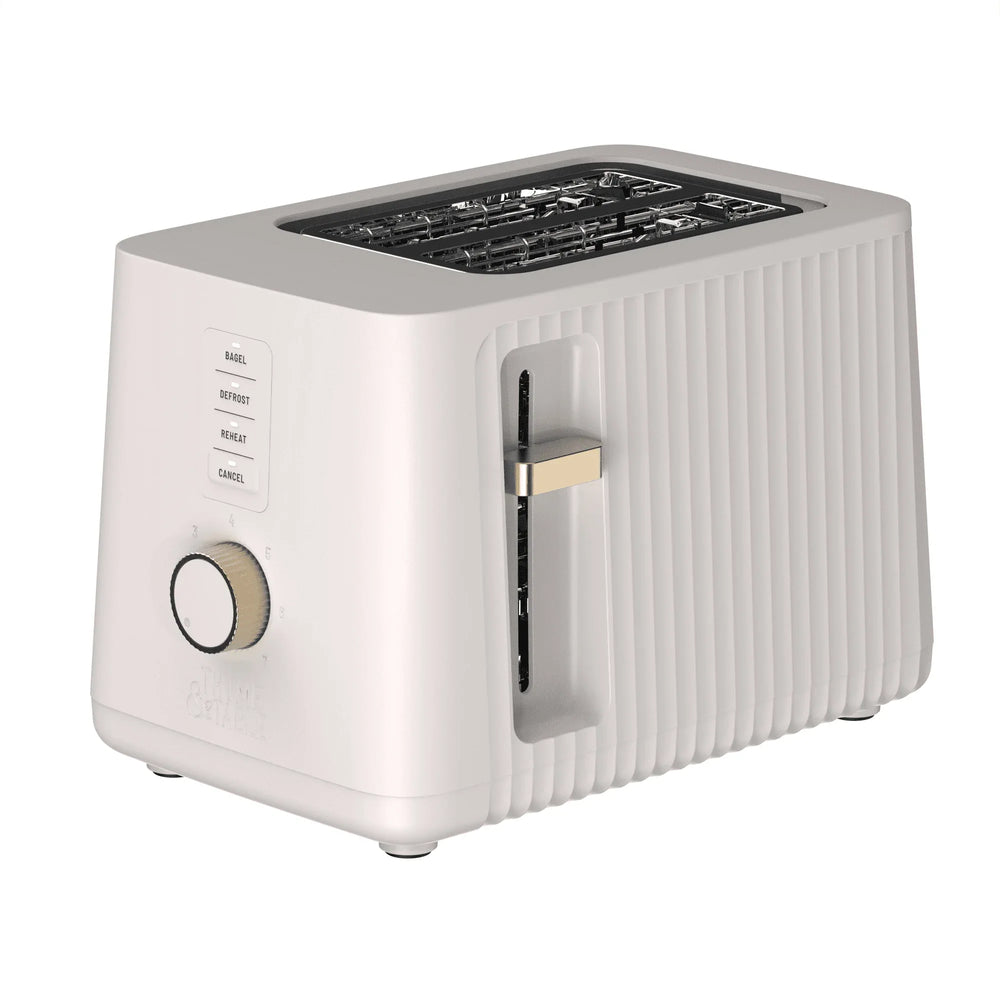 Thyme & Table 2-Slice Toaster, Extra-Wide Slots with Removable Crumb Tray, Dusty Moss - USA MEGA SHOP