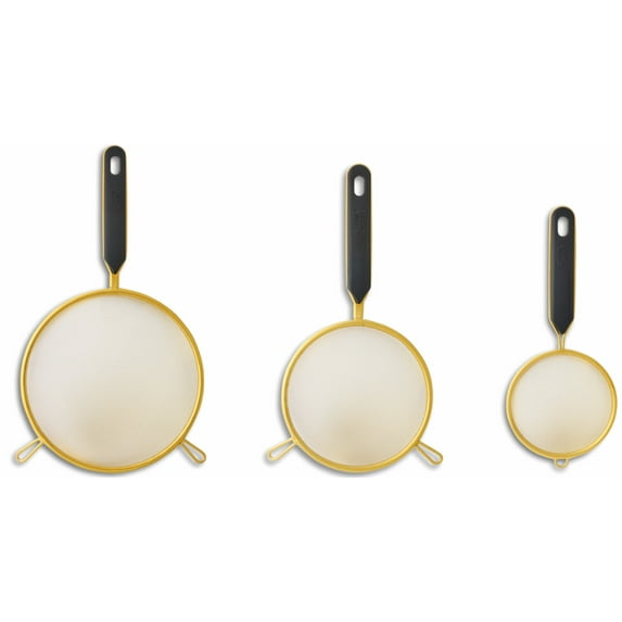 Thyme & Table 3-Piece Fine Mesh Gold Strainer Set