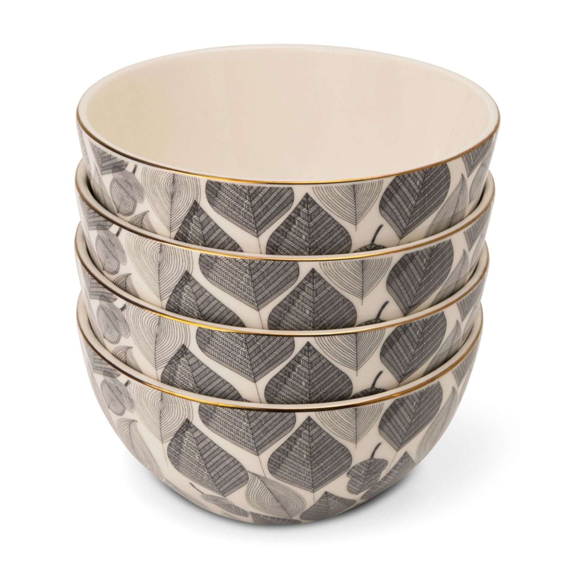 Thyme & Table 4-Pack Stoneware Cereal Bowls, Ocee Leaf