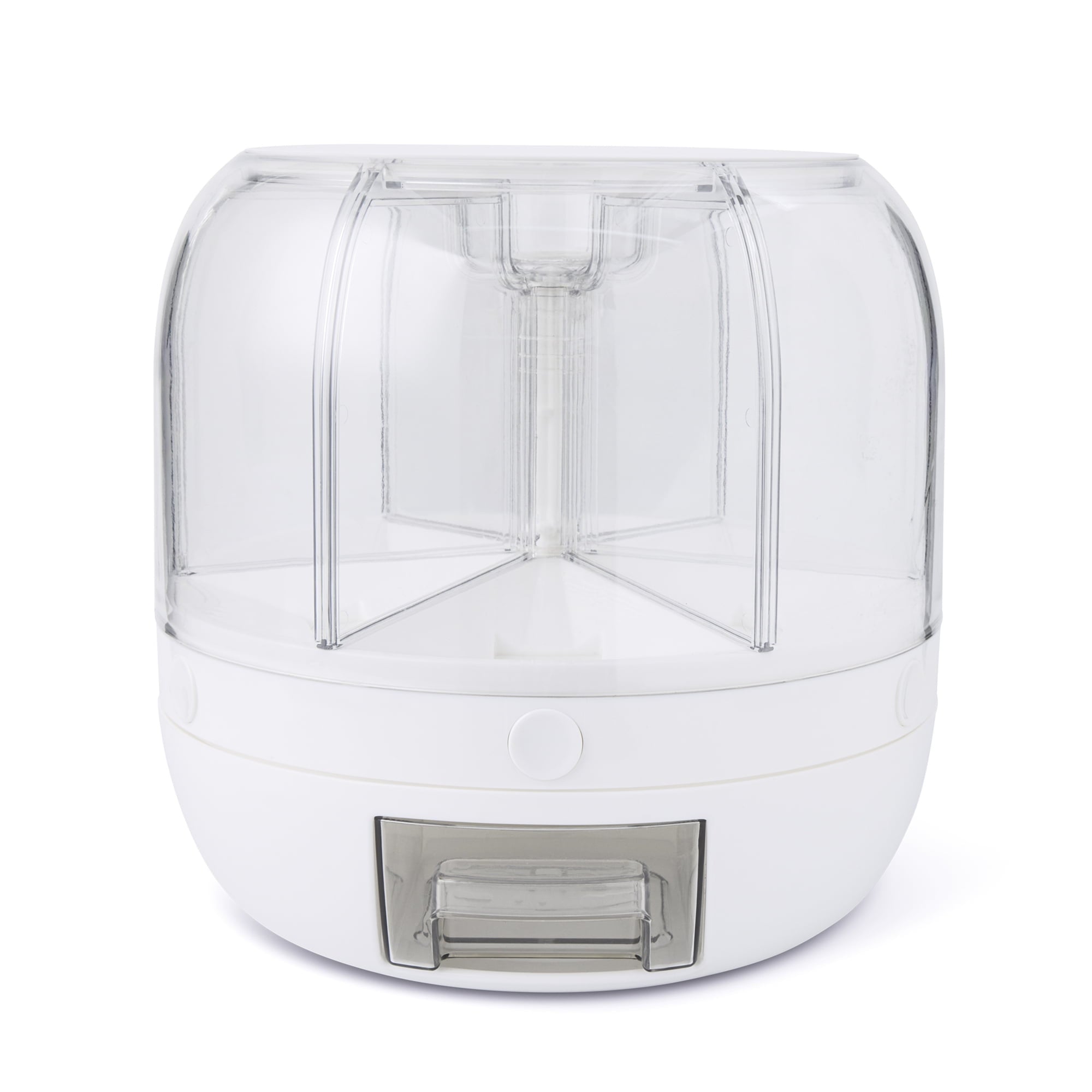 Thyme & Table 6 Section Rotating Food Storage Dispenser with Removable Drawer, White