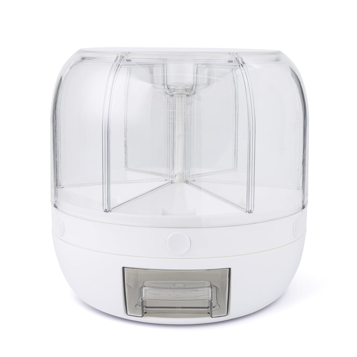 Thyme & Table 6 Section Rotating Food Storage Dispenser with Removable Drawer, White