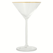 Gold-rim martini glass with clear bowl and stem, 7 fl oz
