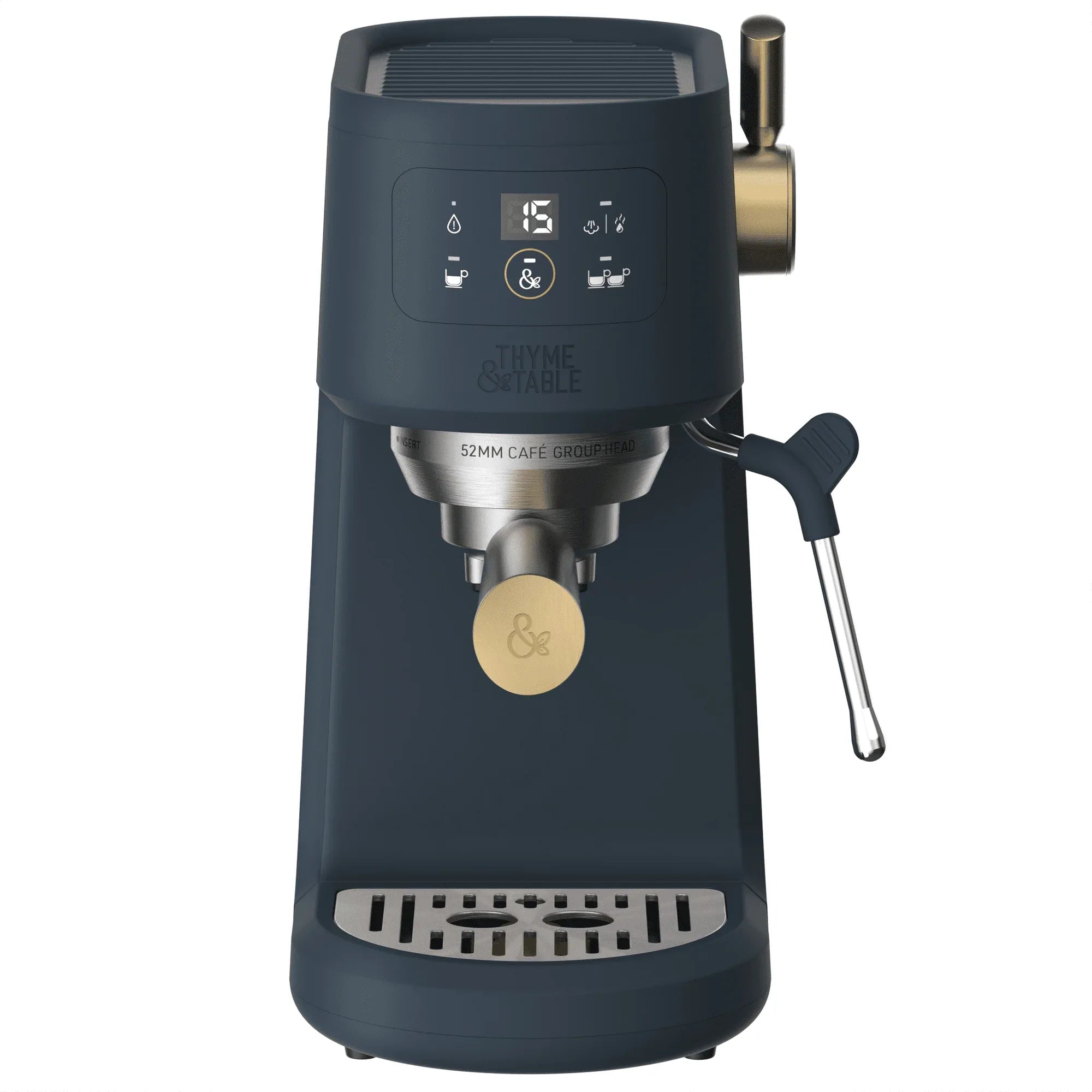 Thyme & Table Barista Mini Espresso Machine with 15-Bar Pressure and Steam Wand, Sand White - USA MEGA SHOP