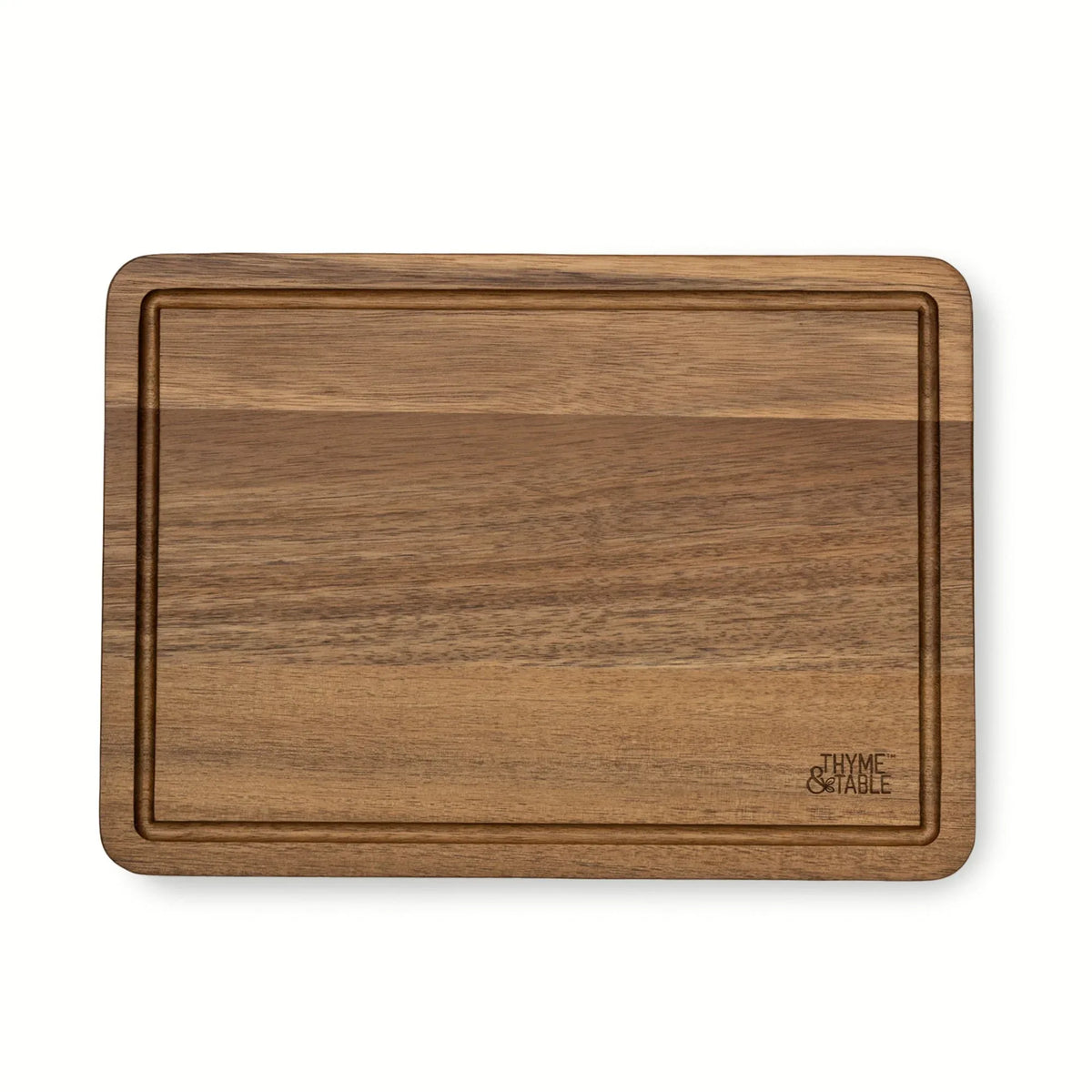 Thyme & Table Medium 10"x14" Acacia Wood Cutting Board with Triangle Shaped Anti-Slip Grips - USA MEGA SHOP