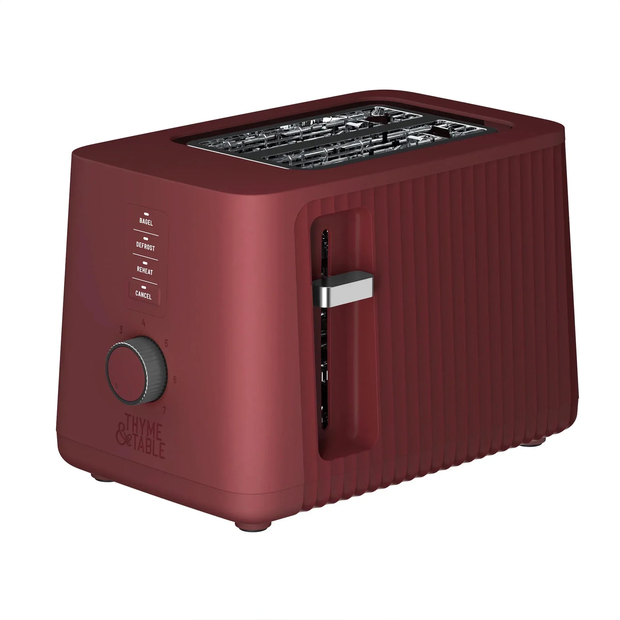 Thyme & Table 2-Slice Toaster, Extra-Wide Slots with Removable Crumb Tray, Dusty Moss