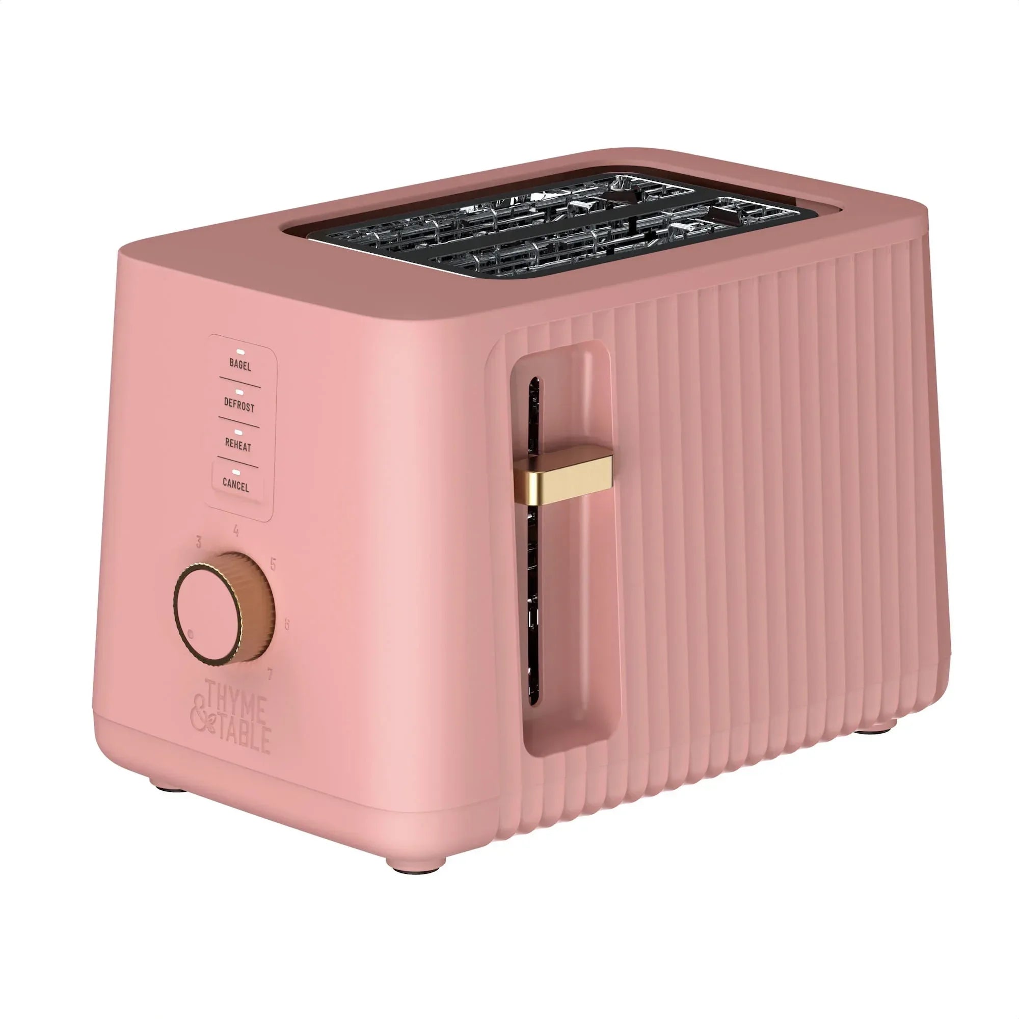 Thyme & Table 2-Slice Toaster, Extra-Wide Slots with Removable Crumb Tray, Dusty Moss