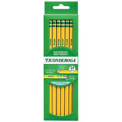 Ticonderoga Wood Pencils, Unsharpened, #2 HB .3 mm Lead, Yellow, 24 Count
