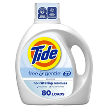 Laundry detergent bottle with Tide free & gentle label, unscented, 80 loads